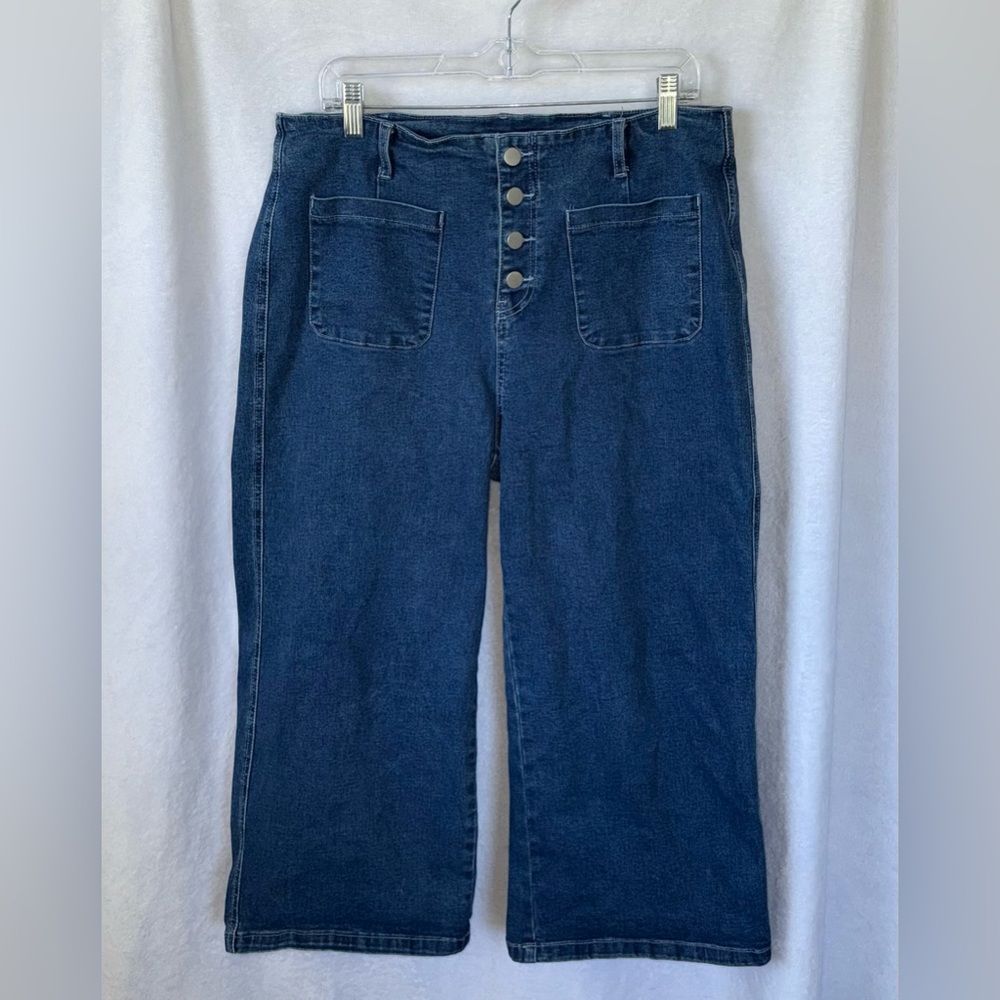 No brand size 16 short button up blue jeans